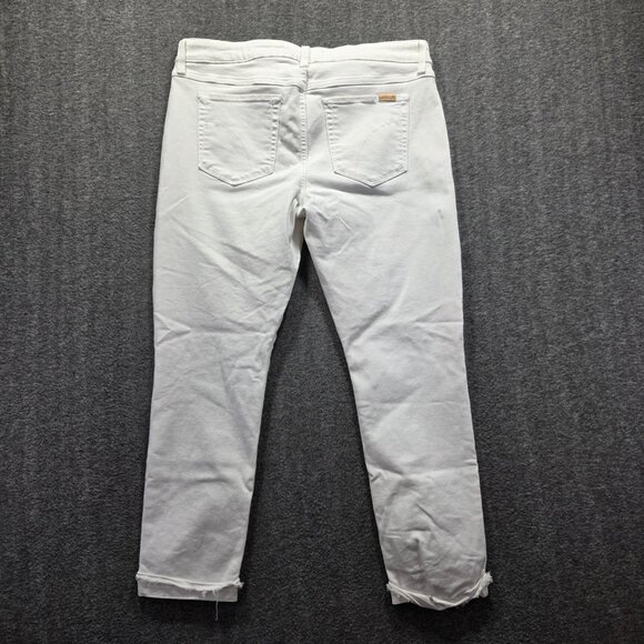 Joes Jeans Womens 32 White The Markie Mid Rise Skinny Crop Raw Hem Jeans - Picture 2 of 9